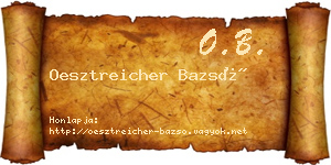 Oesztreicher Bazsó névjegykártya